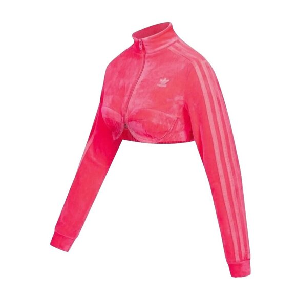 adidas x Jeremy Scott Originals Track Top Velour Solar Pink Size Small H50967 - Picture 2 of 9